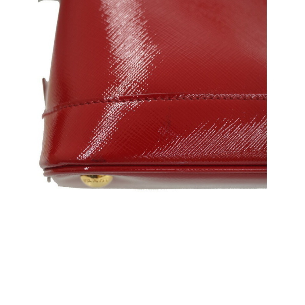 Prada Saffiano Vernice Leather Red satchel vibrant red patent leather - Picture 5 of 9
